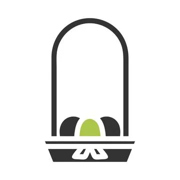 Bucket egg icon solid green grey colour easter symbol illustration. Illustrazione stock