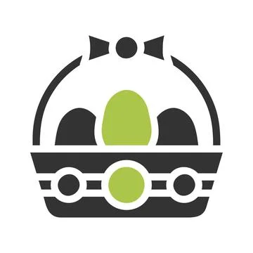 Bucket egg icon solid green grey colour easter symbol illustration. Stock Illustration