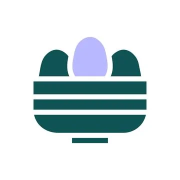 Bucket egg icon solid green purple colour easter symbol illustration. Stock Illustration