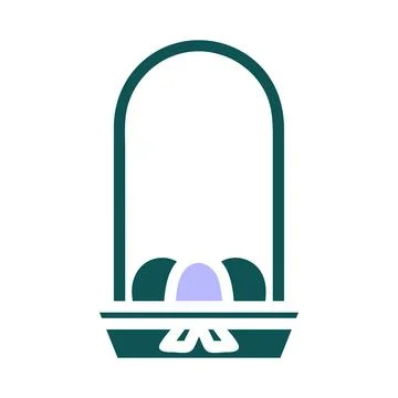 Bucket egg icon solid green purple colour easter symbol illustration. Stock Illustration