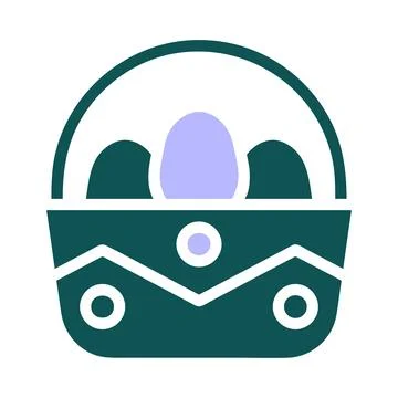 Bucket egg icon solid green purple colour easter symbol illustration. Stock Illustration