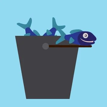 Bucket fish Stock Illustration