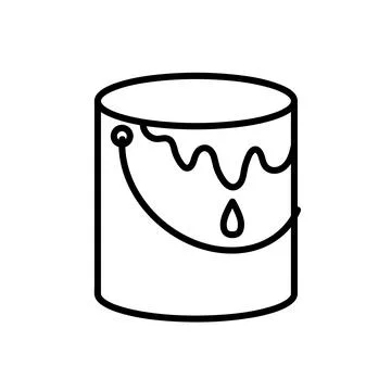 Bucket flat icon. Pictogram for web. Line stroke. Isolated on white backgroun Stock Illustration