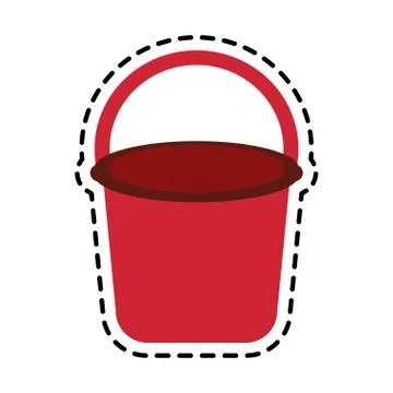 Bucket with handle icon image Illustration