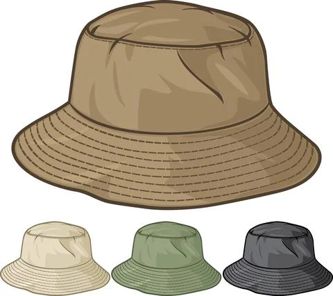 Bucket hat collection Stock Illustration
