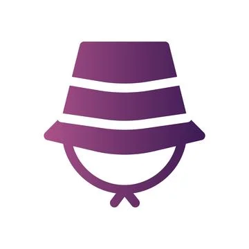Bucket hat Flat Gradient icon Stock Illustration