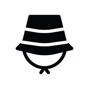 Bucket hat Glyph icon Stock Illustration