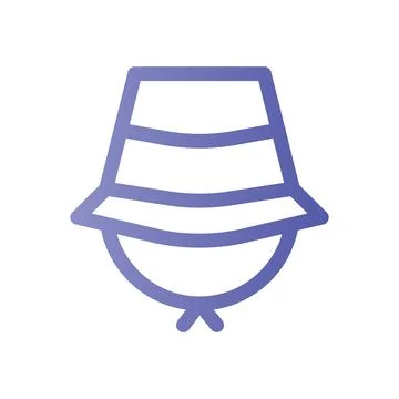 Bucket hat Line Gradient icon Illustrazione stock