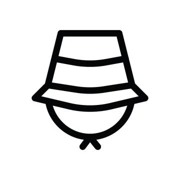 Bucket hat line icon Stock Illustration