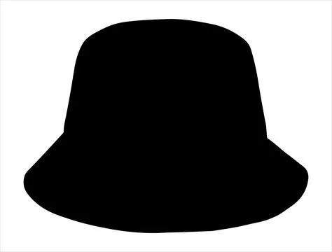 Bucket hat silhouette vector art Stock Illustration
