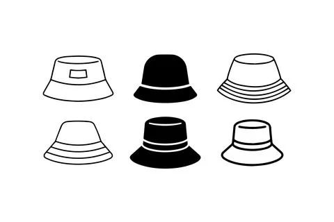 Bucket hat vector icon set collection. Vector illustration design. Stock Illustration