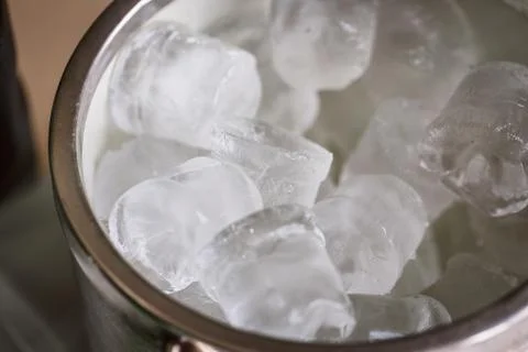 Bucket with ice cubes 写真素材