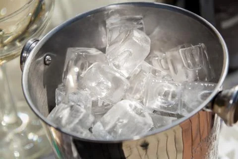 Bucket with ice cubes 写真素材
