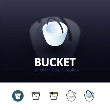 Bucket icon in different style Stock Illustration