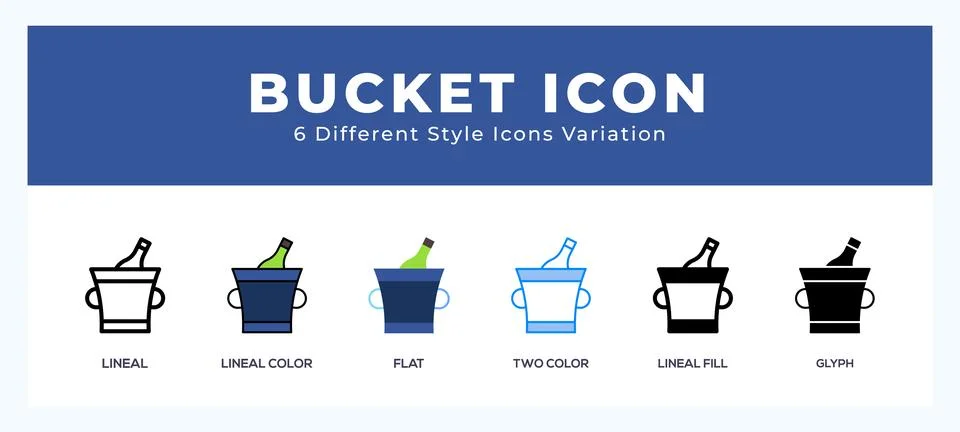 Bucket icon in different style vector illustration. Stock Illustration