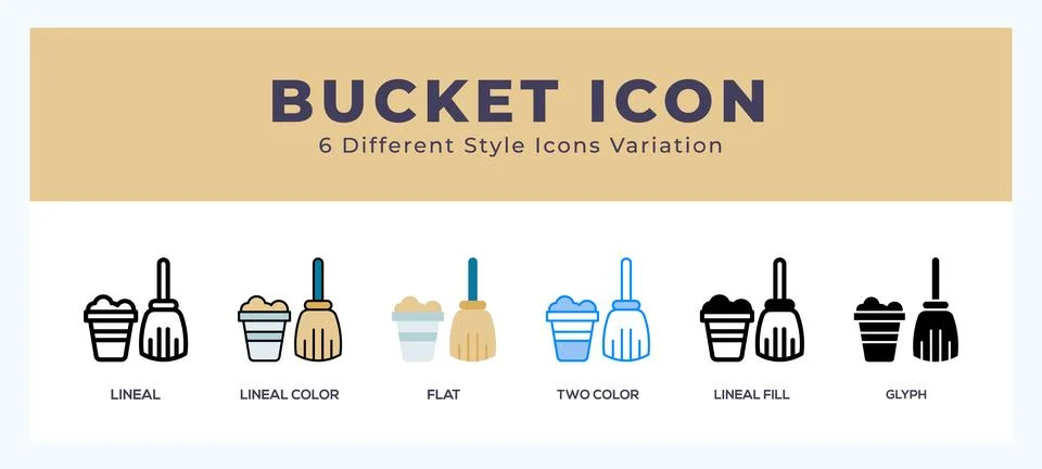 Bucket icon in different style vector illustration. Stock Illustration