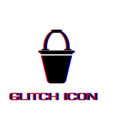 Bucket icon flat. Stock Illustration