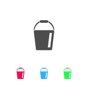 Bucket icon flat Stock Illustration