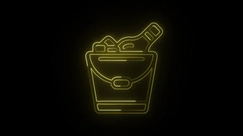 Bucket Icon Isolated on Black Background Container Tool Symbol Design Видео 330741734