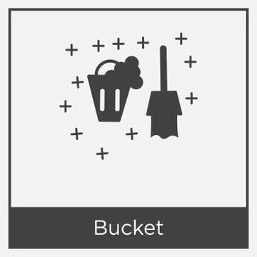 Bucket icon isolated on white background Free Stock Illustration