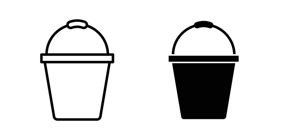 Bucket icon set. Vector EPS 10 Illustration