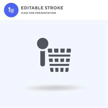 Bucket icon vector, filled flat sign, solid pictogram isolated on white, logo Illustration