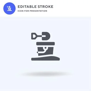 Bucket icon vector, filled flat sign, solid pictogram isolated on white, logo Stock Illustration