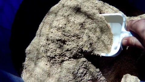 Bucket interfere with food from a different mixture of cereals Video stock 74390547