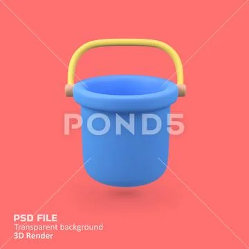 Bucket isolated 3d render icon illustration PSD-Vorlage