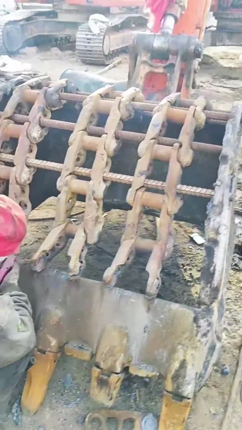 Bucket modification welding process Stock Footage 270253606