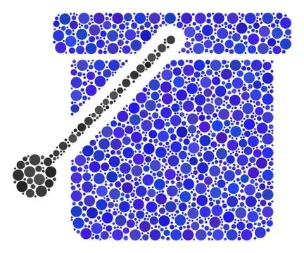 Bucket Mosaic of Dots Stock Illustration