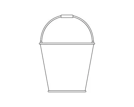 Bucket outline icon. Vector isolated illustration on white background.  Stock Illustration