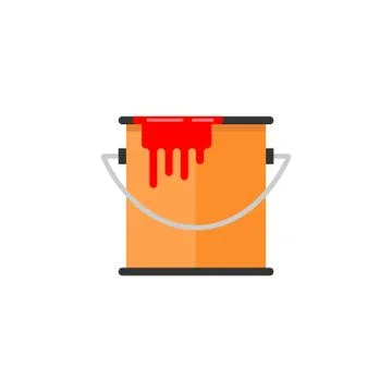 Bucket of paint flat icon, build repair elements Stockillustratie