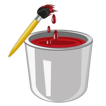 Bucket with paint Stock Illustration
