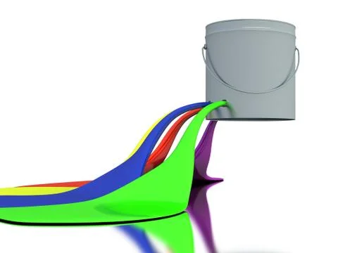 Bucket with a paint Stock Photos