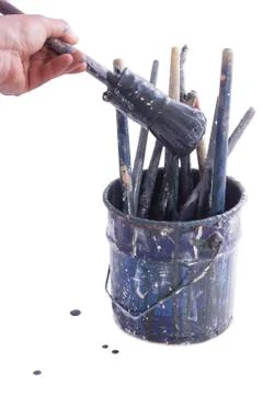 Bucket with paint Stock Photos