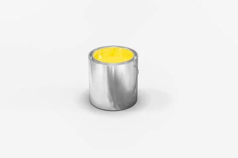 The bucket of paint with white background, 3d rendering. Illustrazione stock