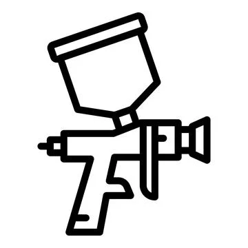 Bucket painter icon outline vector. Spray paint Stock Illustration