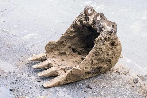 Bucket,a part of backhoe Stock Photos