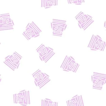 Bucket with peanut butter glyph vector seamless pattern Stockillustratie