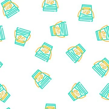 Bucket with peanut butter vector seamless pattern 库存插图