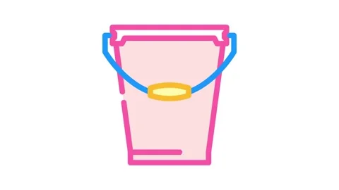 Bucket plastic package color icon animation Stock Footage 327261829