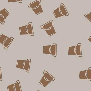 Bucket plastic package glyph vector seamless pattern Stock Illustration