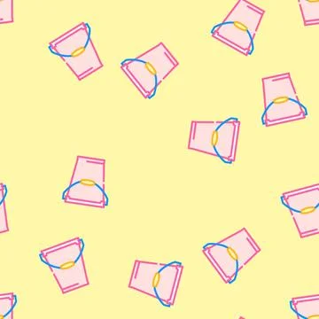 Bucket plastic package vector seamless pattern Stock Illustration