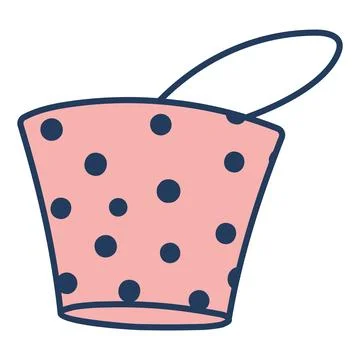 Bucket with polka dots pattern isolated Stock Illustration