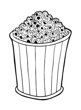 Bucket of popcorn, Illustrazione stock