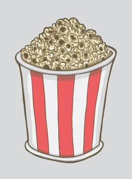 Bucket of popcorn Stock Illustration