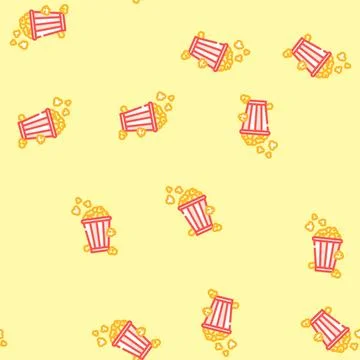 Bucket popcorn striped box vector seamless pattern Stock Illustration