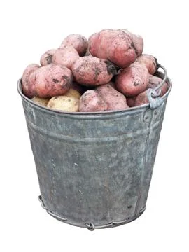 Bucket of potatoes Stock Photos