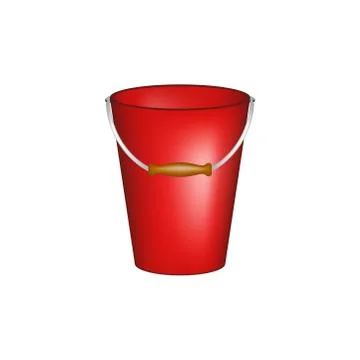 Bucket in red design Stock Illustration